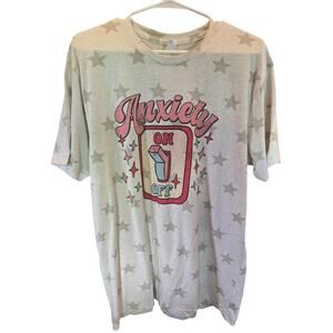 Code Five Funny Aniexty T Shirt L Womens Multicolor Star Print On Off Switch